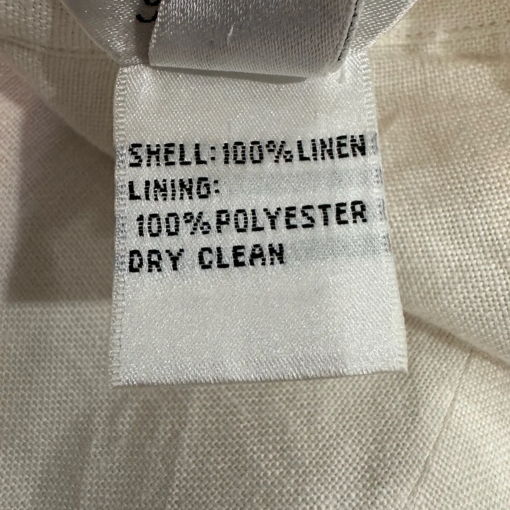 Talbots Fresh Linen 100% Linen A-Line Midi Skirt Ivory Petite 2P